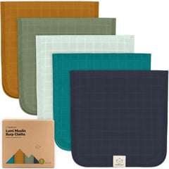 KeaBabies Lumi Muslin Burp Cloths pack: soft and highly absorbent for mess-free burping.