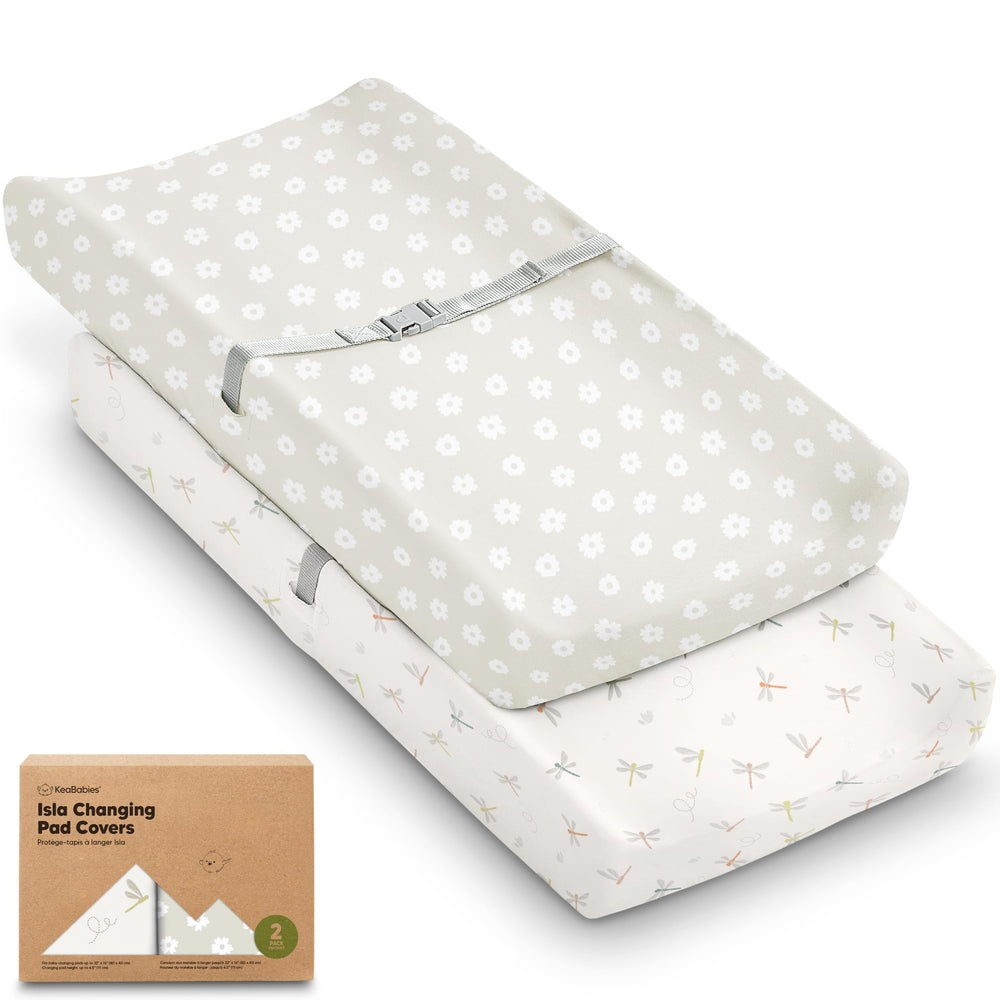 KeaBabies Meadow cover with soft viscose bamboo for gentle diaper changes.