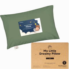 KeaBabies Mini Toddler Pillow on a toddler bed for cozy sleep.