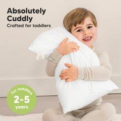 KeaBabies My Little Cuddly Toddler Pillow pillowcase close-up highlights breathable, washable cover.