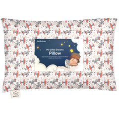 KeaBabies My Little Dreamy toddler pillow with aircraft cover for on-the-go neck support.