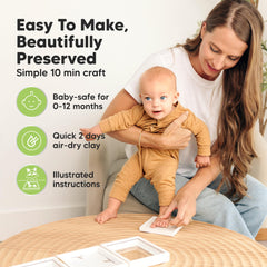 KeaBabies name/date printing kit personalizes the frame for lasting memories.
