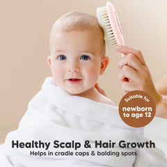 KeaBabies newborn hair brush with cotton loop handle for easy hanging