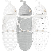 KeaBabies Nordic swaddles with hats 3-pack, cozy and secure for newborns