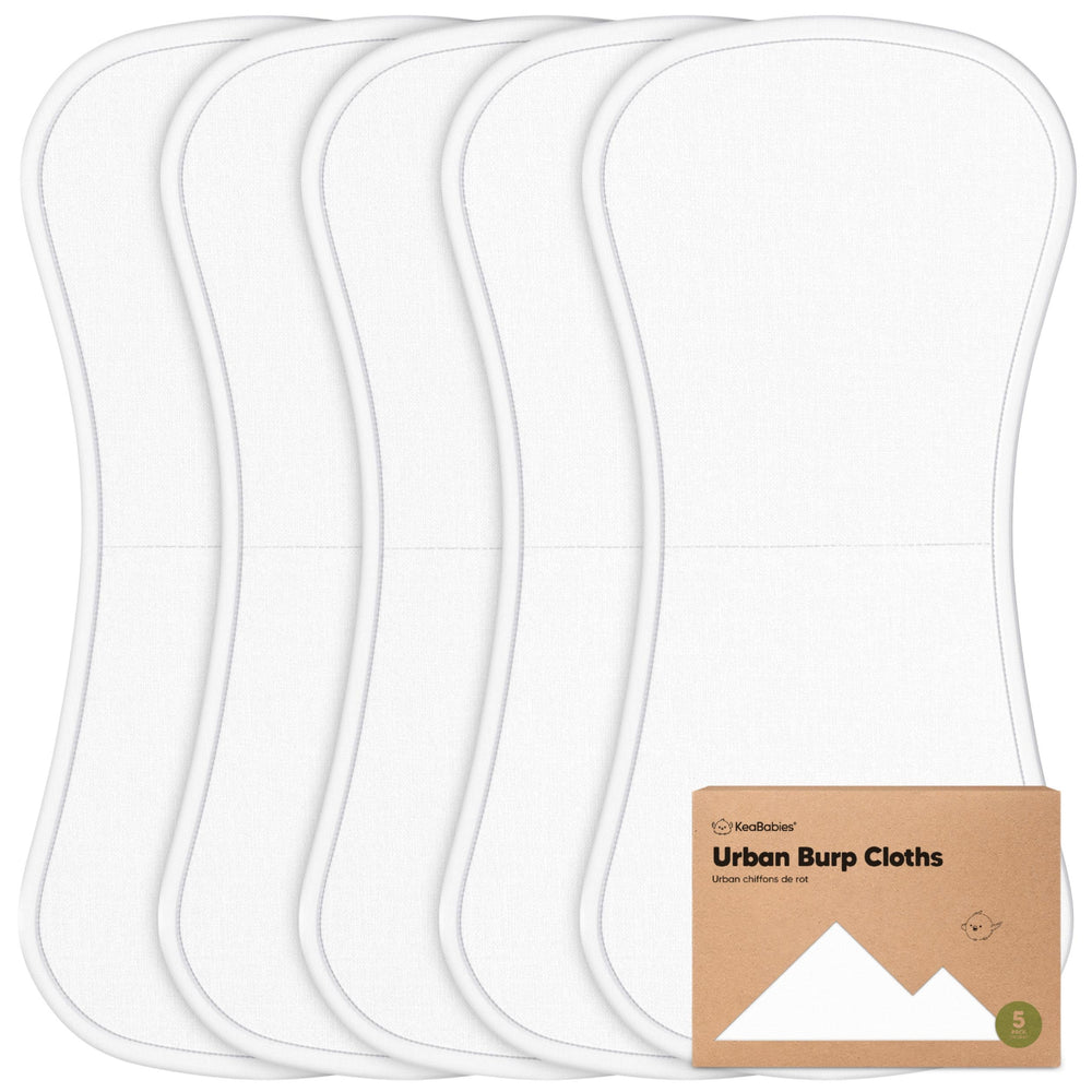 KeaBabies organic burp cloths 5-pack overview, soft and absorbent for cuddly days
