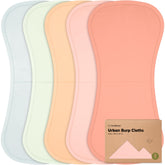 KeaBabies 5-pack burp cloths in packaging, a convenient starter set for busy families.