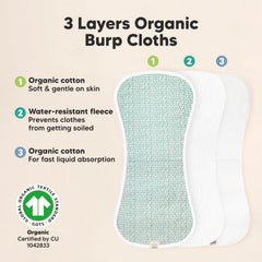 Soft plush cotton texture of KeaBabies burp cloths for sensitive skin