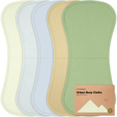 KeaBabies organic burp cloths 5-pack for convenient feeding sessions and cleanups.