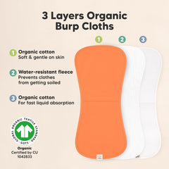 KeaBabies burp cloths three-layer absorbent fleece layer