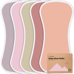 KeaBabies organic burp cloths 5-pack flatlay—soft, highly absorbent cotton for everyday use