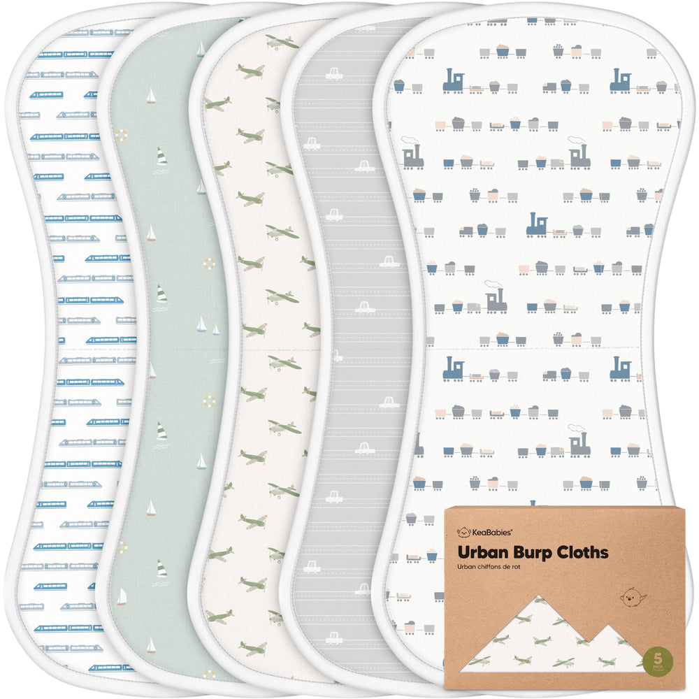 KeaBabies Organic Burp Cloths with shoulder coverage to keep outfits clean during feeds
