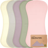 KeaBabies organic burp cloths 5-pack, urban design for secure feeding moments.