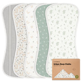 KeaBabies Organic Burp Cloths 5-pack, absorbent protection for spills and messes.