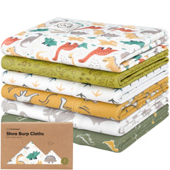 KeaBabies organic burp cloths 6-pack on changing table, ultra-soft and absorbent.