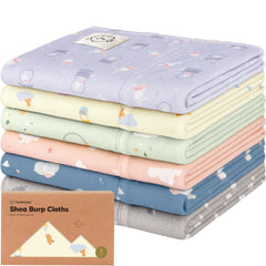 KeaBabies Organic Burp Cloths front view, large size and absorbent fabric for spills