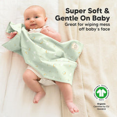 KeaBabies burp cloths unfolded to show 20x12 inch size and layout