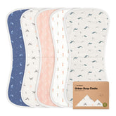 KeaBabies Organic Burp Cloths 5-pack figure-8 coverage keeps cloth on shoulder.