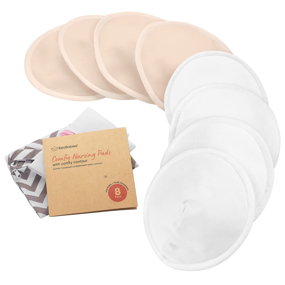 KeaBabies organic nursing pads with laundry bag for convenient weekly use