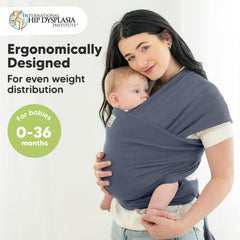 KeaBabies original wrap hip-dysplasia-certified Raven hip-friendly design