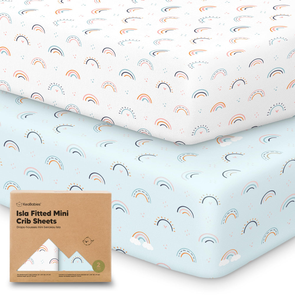 Keababies pack n play sheets 38x26 set for secure fit on portable cribs