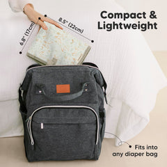 KeaBabies portable changing pad folded into compact clutch for on-the-go storage.