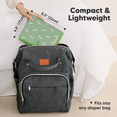 KeaBabies changing pad folded compact fits in a diaper bag