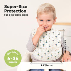KeaBabies Presto fabric PROtech keeps bib waterproof and reusable