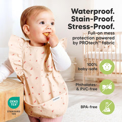 KeaBabies Protech lightweight bib keeps baby comfortable during meals