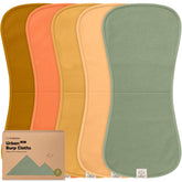 KeaBabies Quin Burp Cloths 5-pack flat lay for quick mess coverage