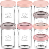 KeaBabies roseate 4oz glass jar with lid showcasing compact storage for homemade baby food