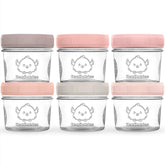 KeaBabies Roseate 4oz glass jar with lid for safe baby food storage.