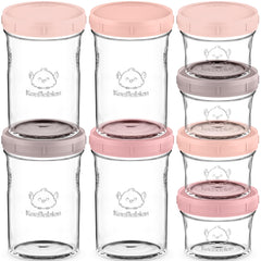 KeaBabies roseate 4oz glass jar with lid showcasing compact storage for homemade baby food
