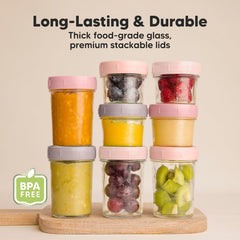 KeaBabies roseate jar with measuring marks and writable lid for portion control