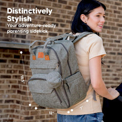 KeaBabies Rove bag attached to a stroller for hands-free travel