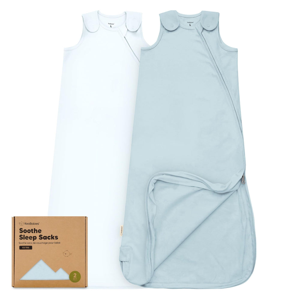 KeaBabies Glacier 0.5TOG sleep sack showing breathable fabric for comfy naps