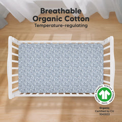 KeaBabies soft jersey cotton crib sheet close-up, gentle on delicate skin.