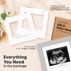 KeaBabies Ultrasound Photo Frame in a wooden frame for elegant nursery display.