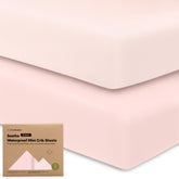 KeaBabies Soothe Protect+ two-pack mini crib sheets for 38x26 playard.