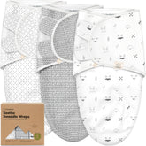 KeaBabies Soothe Swaddle Sack Nordic 3-pack on a crib for calm newborn sleep