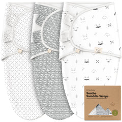 KeaBabies Soothe Swaddle Sack Nordic pack in action for cozy newborn swaddling