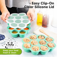 KeaBabies clip-on lid keeps contents fresh in the freezer.