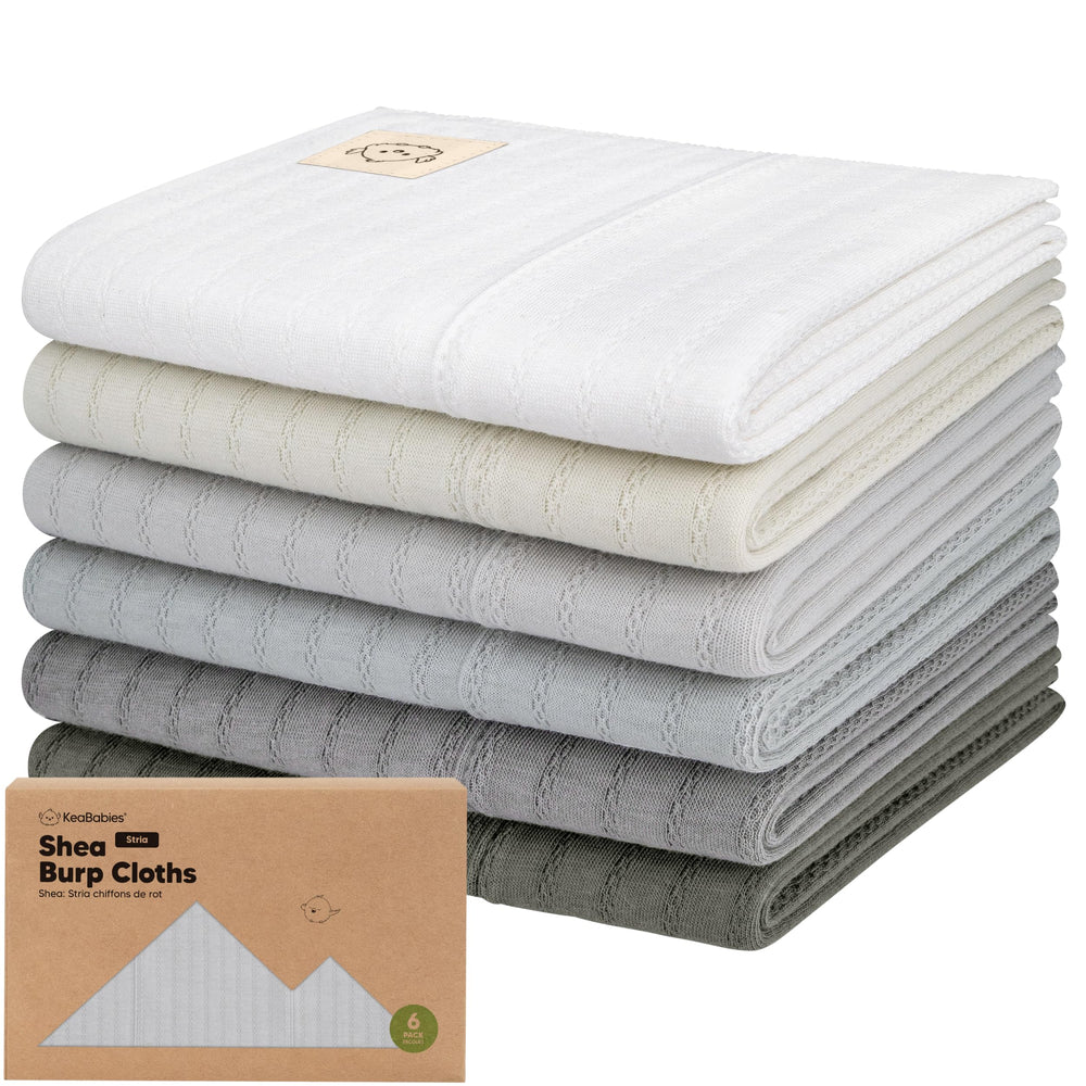KeaBabies Stria burp cloth with soft texture for gentle skin contact