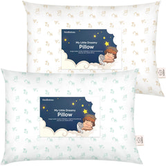 KeaBabies excavator-themed toddler pillow for travel comfort.