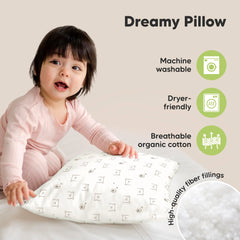 KeaBabies toddler pillow in travel-ready size for car or plane.