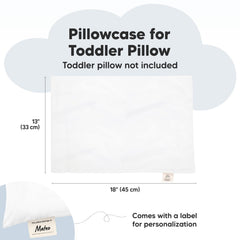 KeaBabies toddler pillowcase envelope closure demonstrates secure fit for mini pillows during naps.