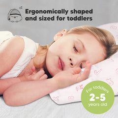 KeaBabies ABC Land Rose pillowcase made of organic cotton for breathable toddler comfort.