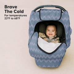 KeaBabies car seat cover with zipped window for quick baby interaction.