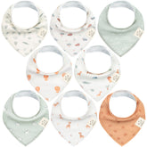 KeaBabies Wilderness 8-pack bandana bibs, ready to wear for daily drool control.