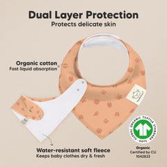 KeaBabies Wilderness bandana bib set in neutral tones for easy outfit matching.