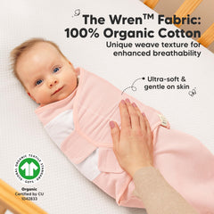 Close-up of waffle-knit fabric on KeaBabies Swaddle Sack emphasizes breathability